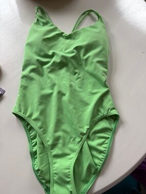 Lands' End Lime Green One-Piece Swimsuit for women